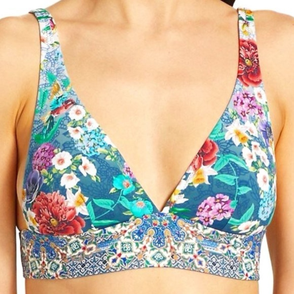 Johnny Was Sunset Adjustable Bikini Top Size Small